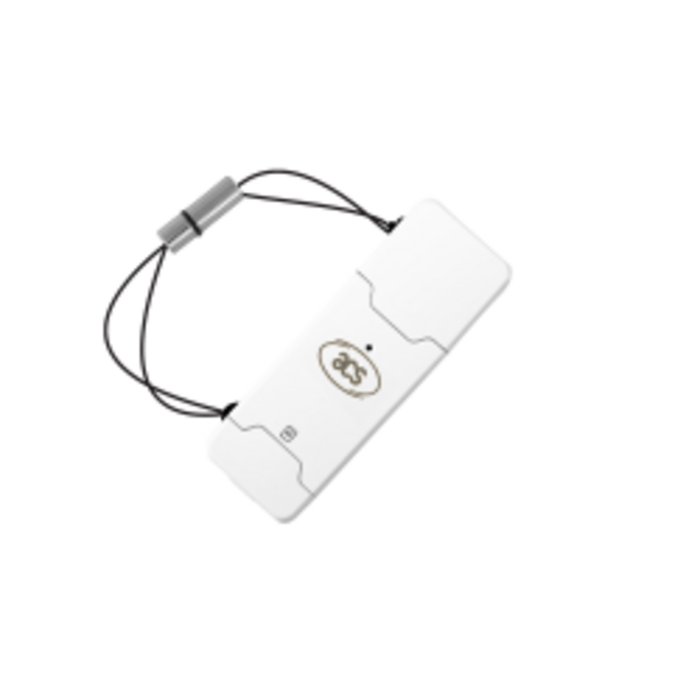 ACS Lector de tarjetas inteligentes ACR40T-A6 ACS ACR40T tipo A, USB, tamaño SIM (botón integrado y cordón de lazo incluidos)