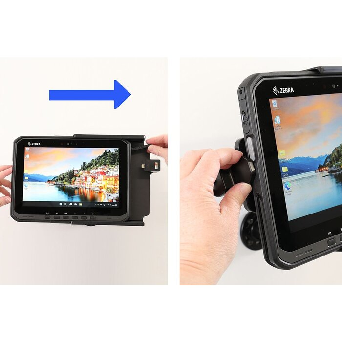 BRODIT Staffa Brodit, bloccaggio a molla, ET65 Windows, USB-C