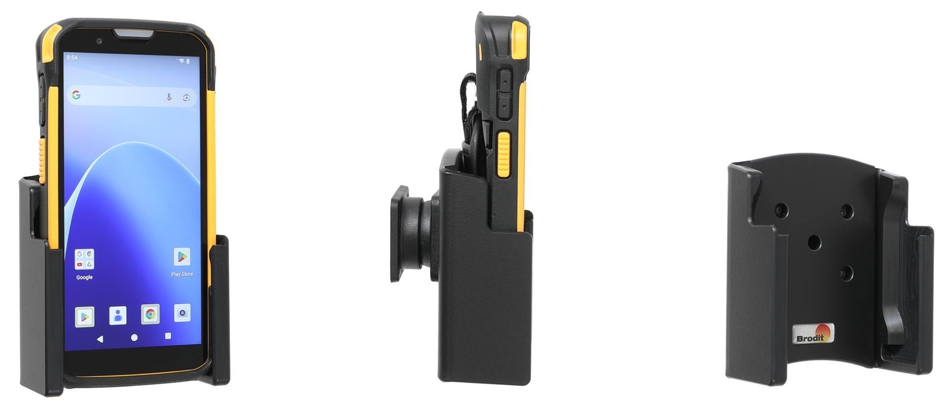 BRODIT Brodit, montaje pasivo, Compatible con: RS38, soporte pasivo con rótula y funda de goma