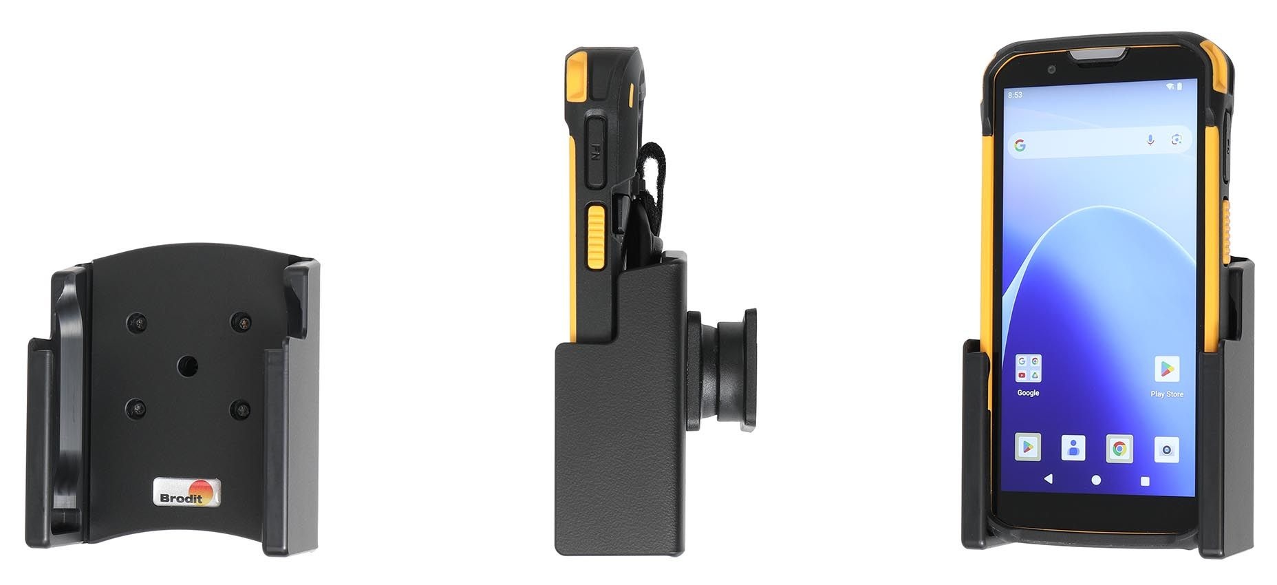 BRODIT Brodit, passieve montage, Rubber-Boot fits for: RS38, Passive holder with ball joint incl