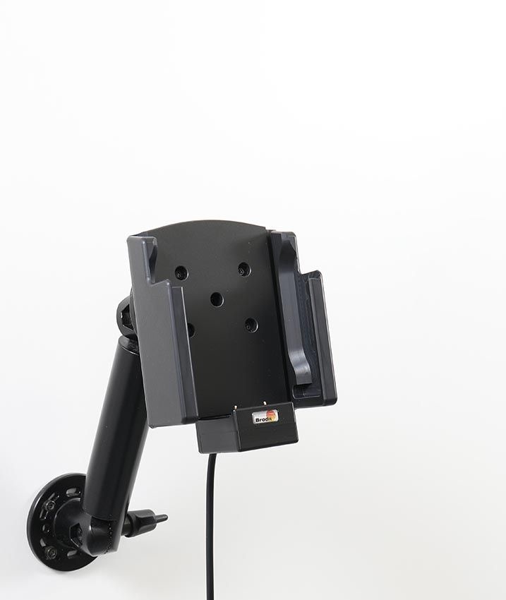 BRODIT Brodit, Titular activo, soporte activo para instalación fija (carga por pin, incluye funda de goma, compatible con: RS38
