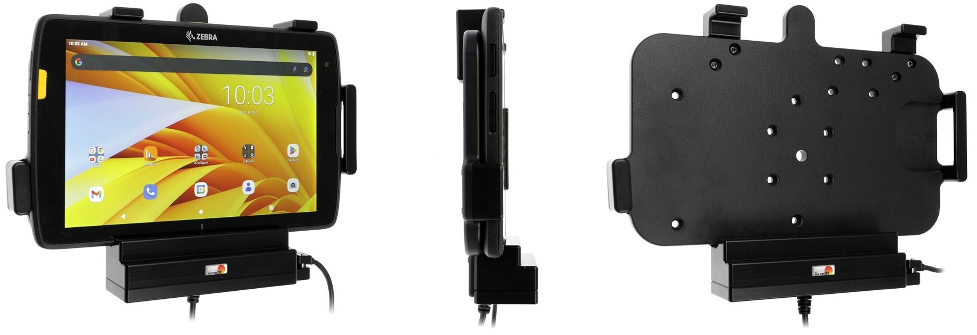 BRODIT Supporto attivo Brodit, VESA75, USB-Host, for devices without rugged boot, Active Holder