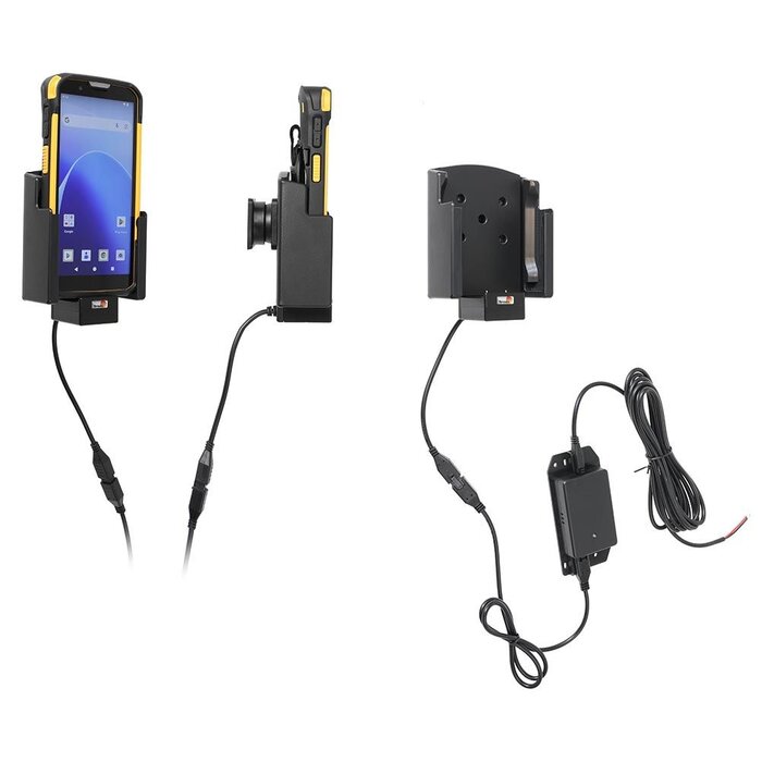 BRODIT Brodit, Actieve houder, active holder for fixed installation (pogo pin, incl, Rubber-Boot