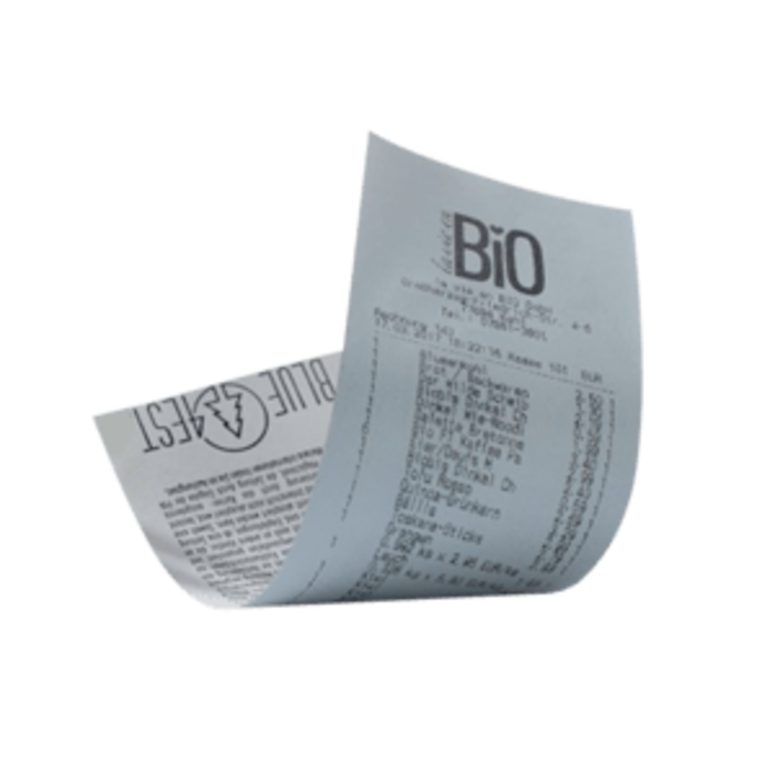 HEIPA 55057-10014 - Receipt rolls Thermo Blue4est, receipt roll, 57 mm, 18 m, Longlife, EC-Cash, light blue
