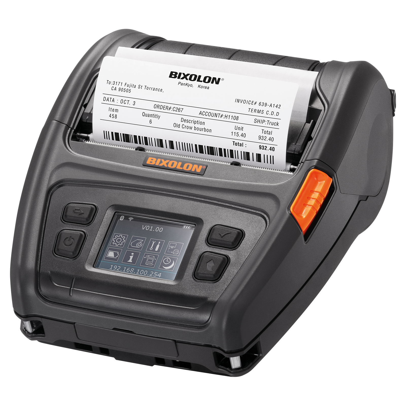 BIXOLON Bixolon XM7-40, USB-C, RS232, Wi-Fi, 8 punti/mm (203 dpi), senza rivestimento, display, ZPLII, CPCL, 128 MB RAM / 256 MB Flash