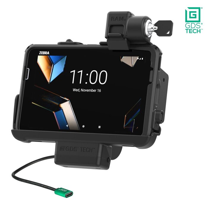 RAM-GDS-DOCKL-ZE20PU - RAM Mounts GDS Form-Fit Holder (with Key Lock) for Zebra ET40/45 (8')