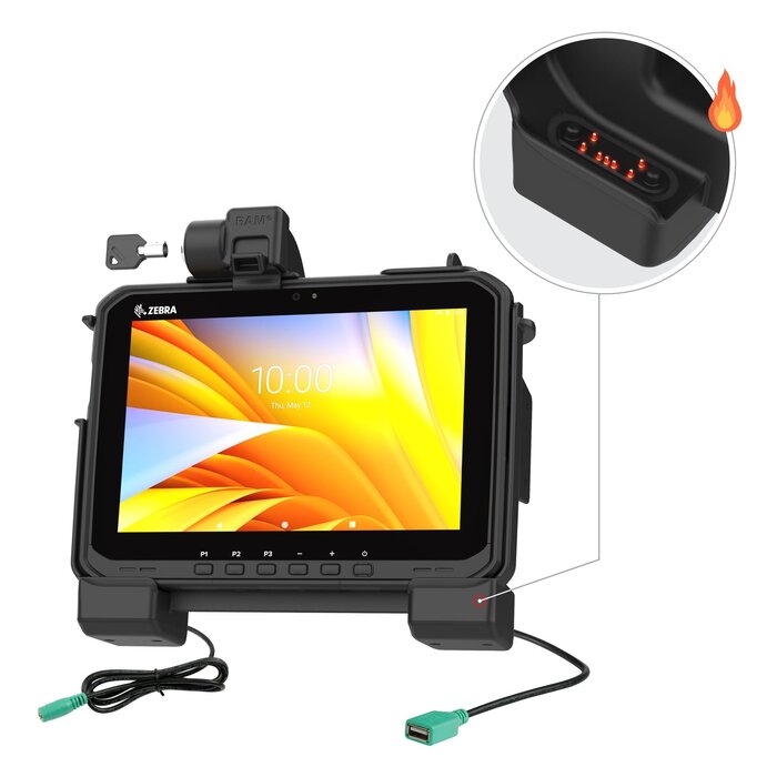 RAM-HOL-ZE25PDHLU - RAM Mounts Form-Fit Houder (met Sleutelvergrendeling) voor Zebra ET60/65