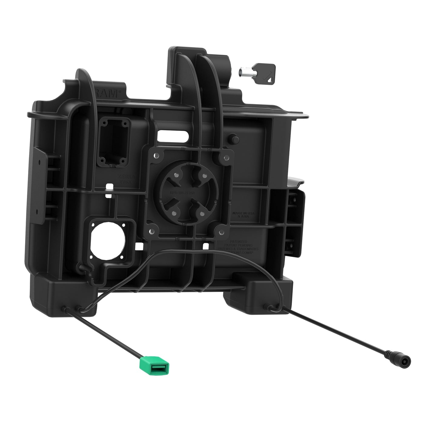 RAM MOUNT RAM Mounts Form-Fit Holder (with Key Lock) for Zebra ET60/65, 500mAh, 1102 g, USB