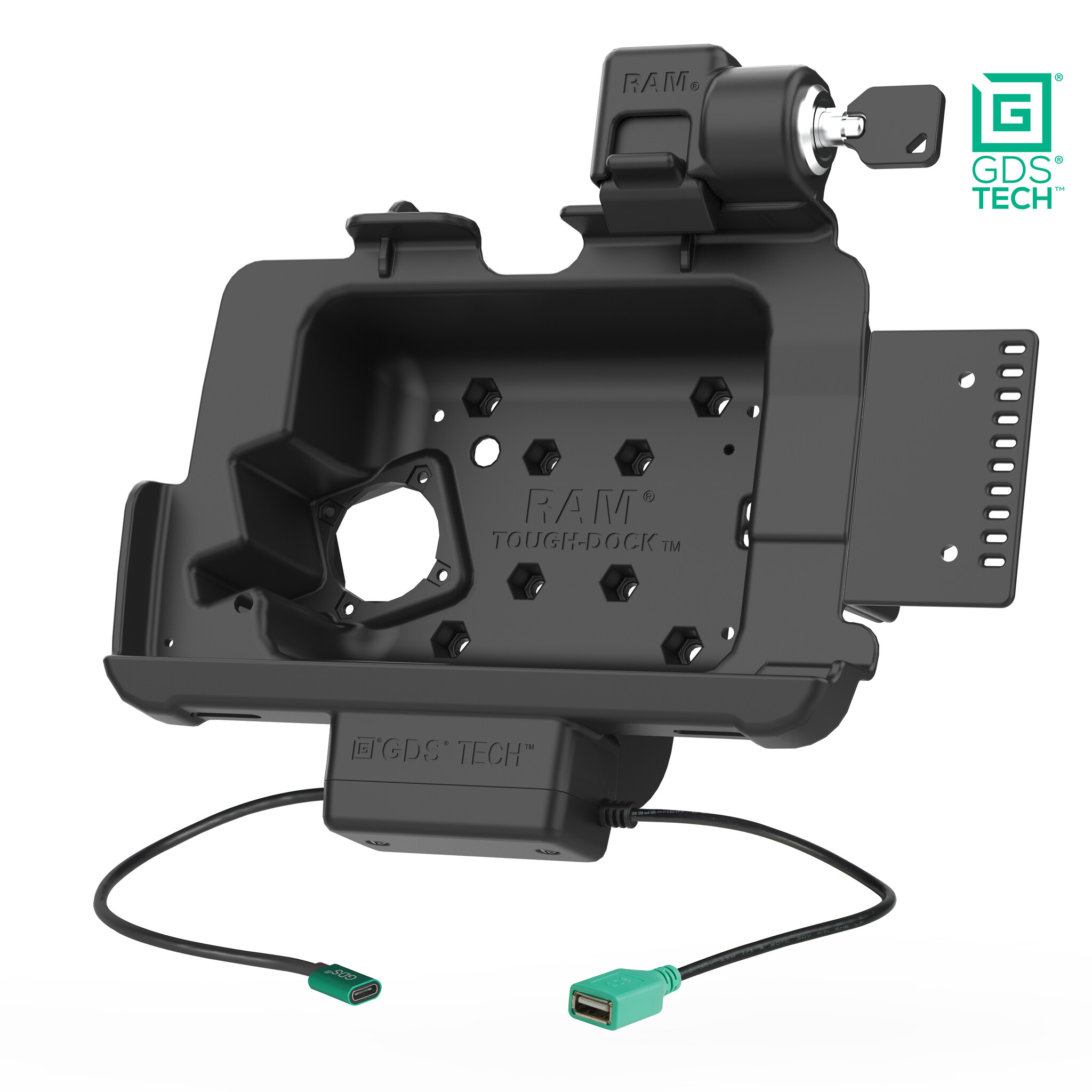 RAM MOUNT Supporto RAM Mounts GDS Form-Fit (con serratura a chiave) per Zebra ET40/45 (8'), 500 mAh, USB-C