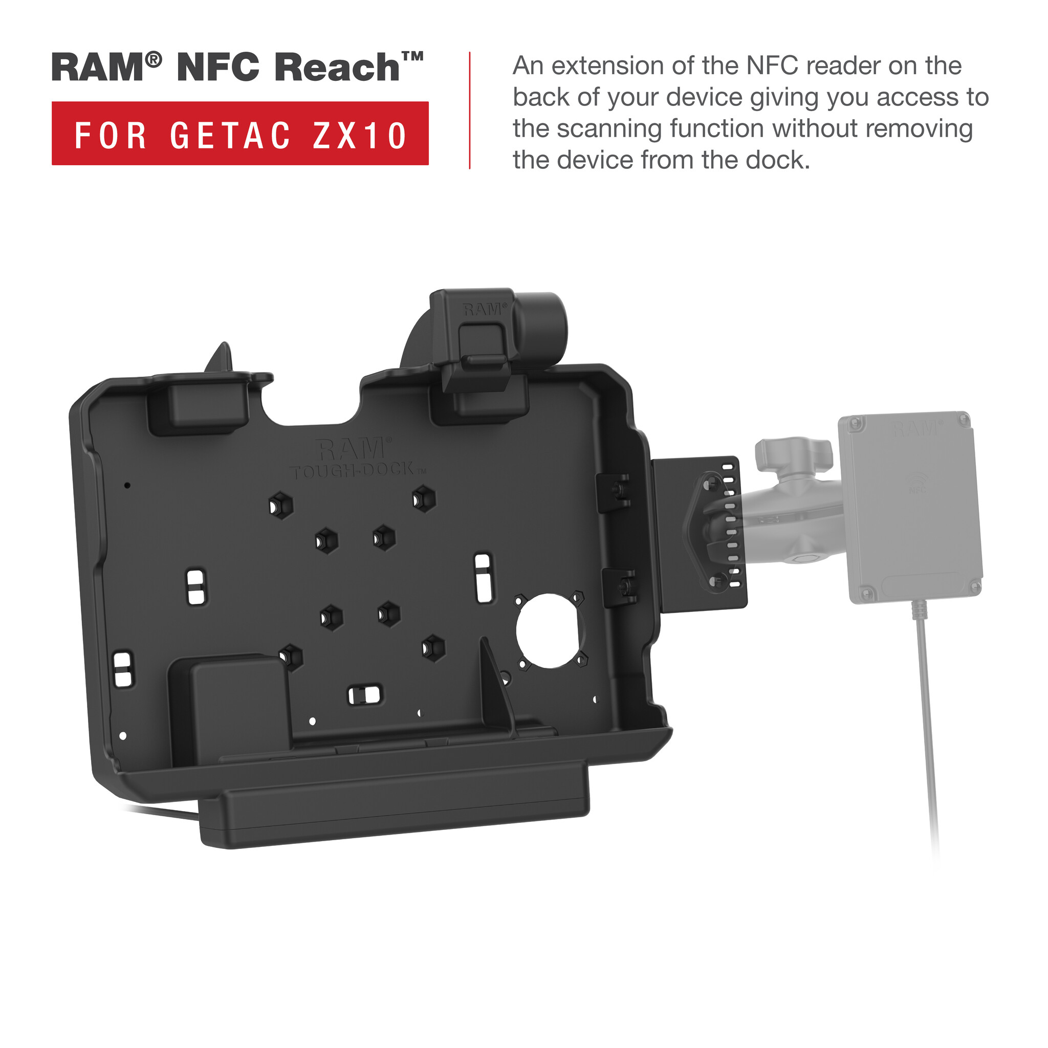 RAM MOUNT RAM-HOL-GE4PDU - RAM Mounts Form-Fit Holder (Latch) for Getac ZX10