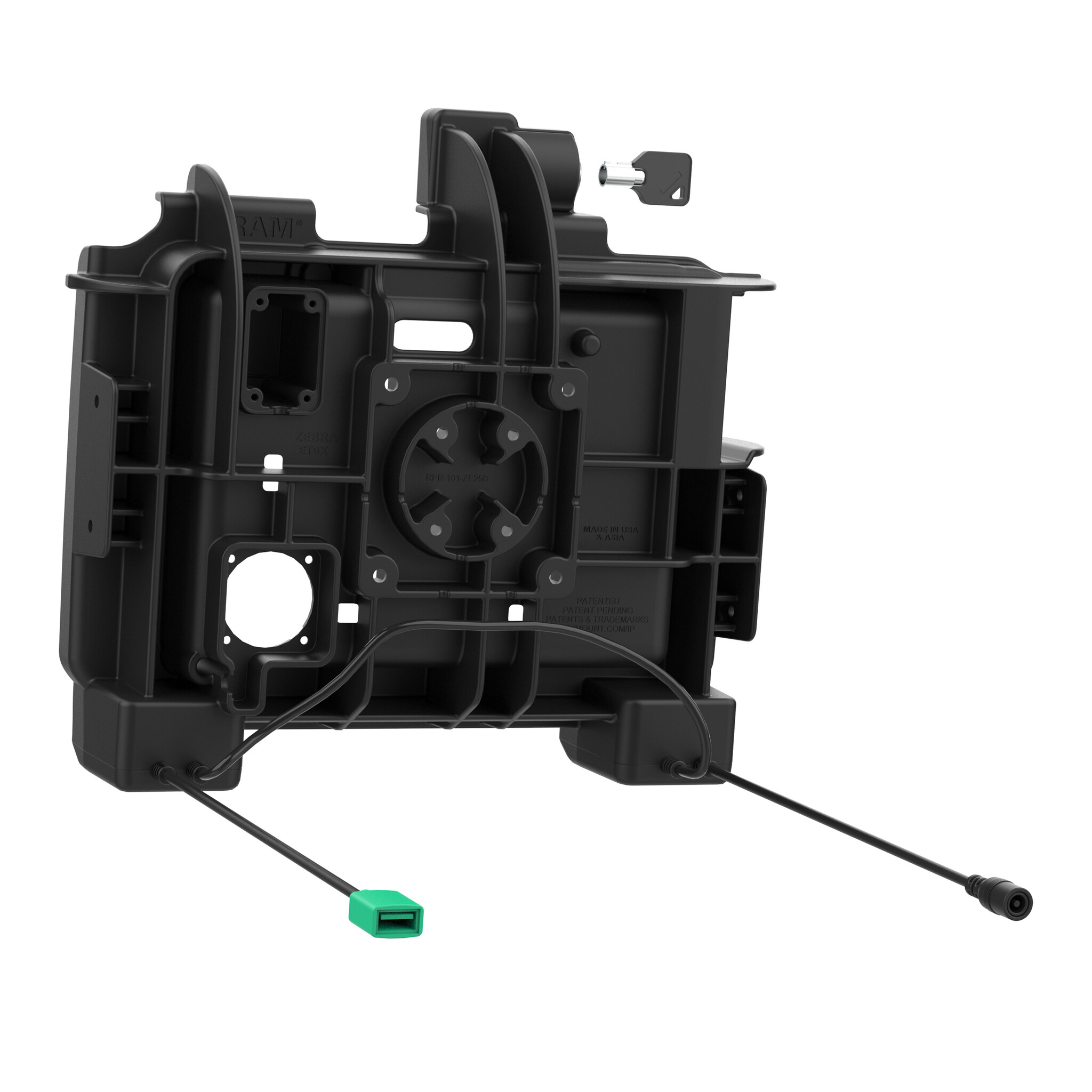 RAM MOUNT RAM-HOL-ZE25PDLU - Support de montage RAM Form-Fit (avec verrouillage à clé) pour Zebra ET60/65