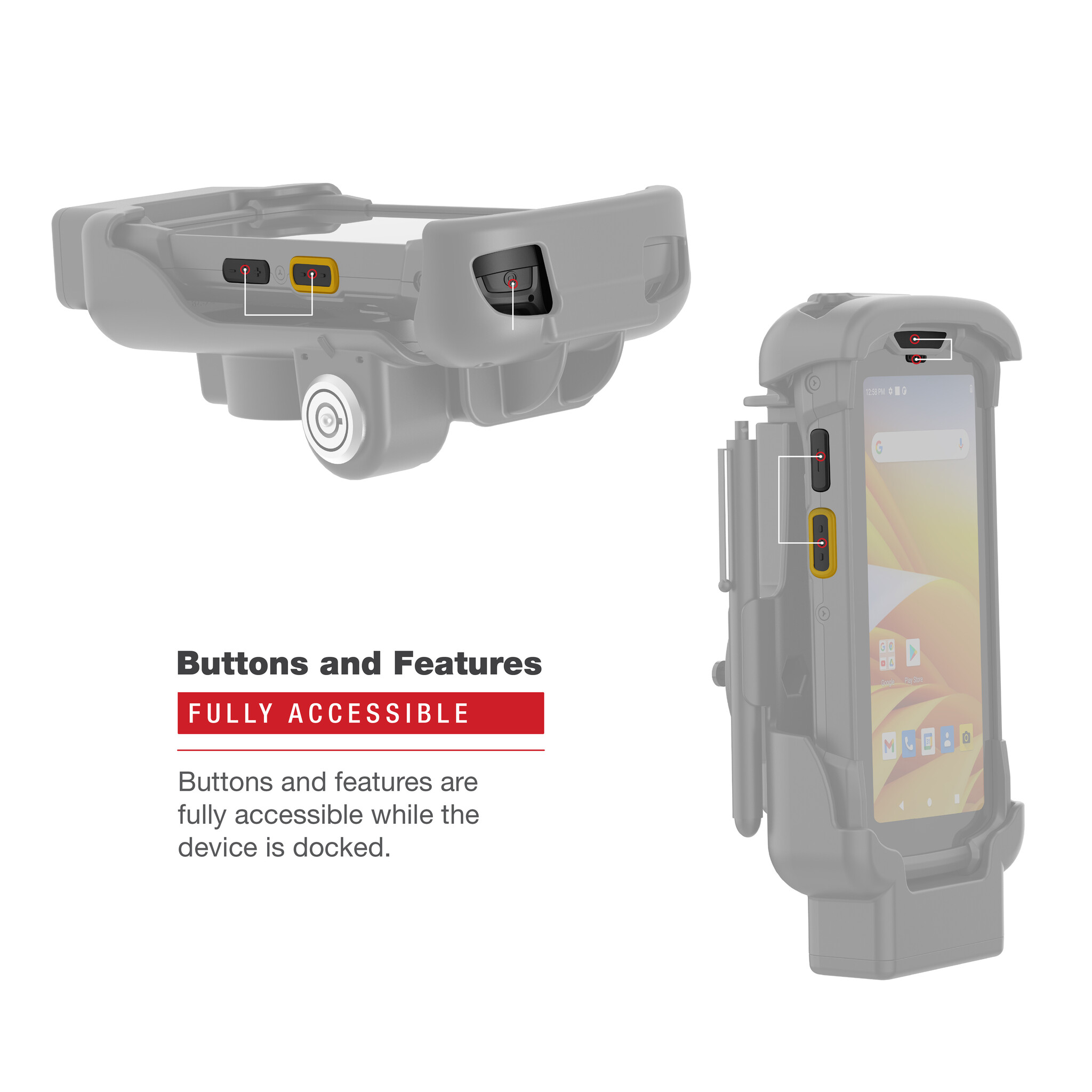 RAM-HOL-ZE17L-NP-1U - Soporte de montaje en superficie RAM (con cerradura) para Zebra TC73/78