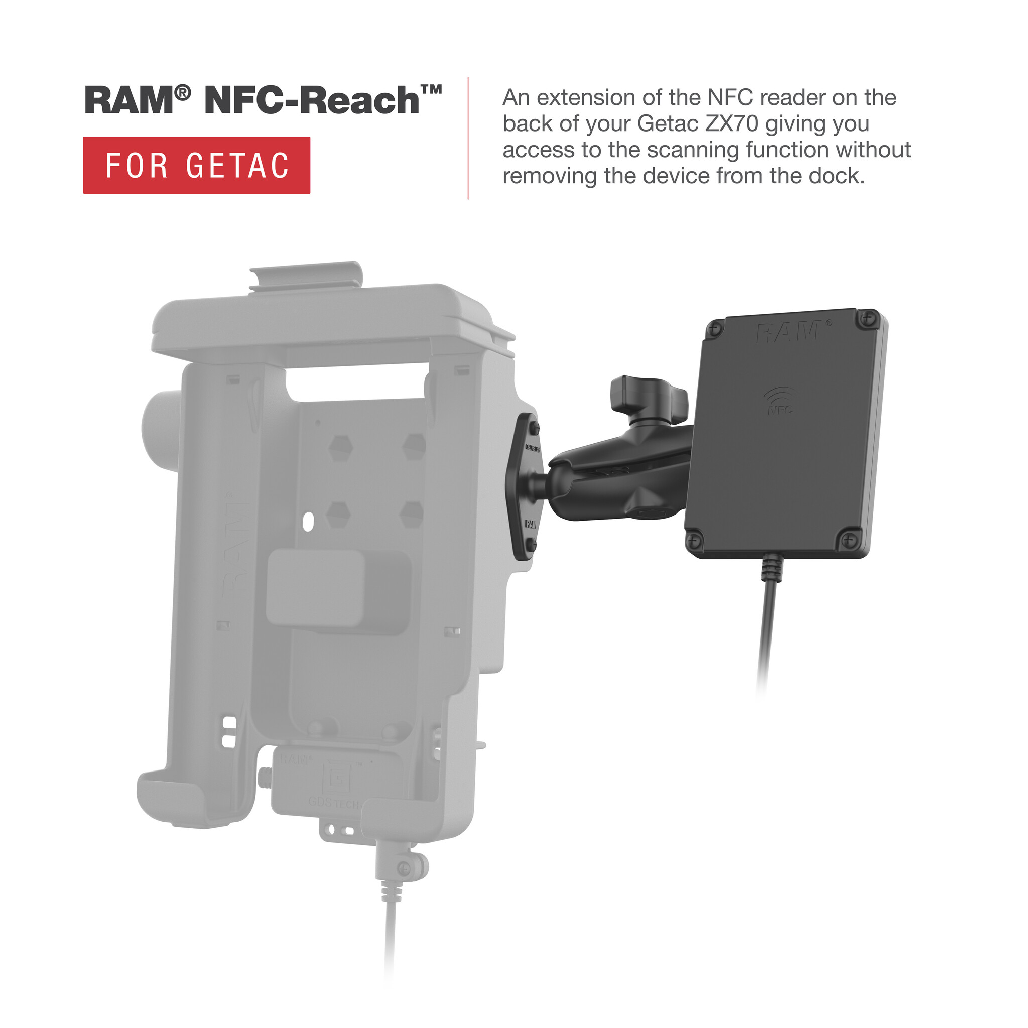 RAM MOUNT RAM-HOL-GE3NU - RAM Mounts Form-Fit houder voor Getac ZX70