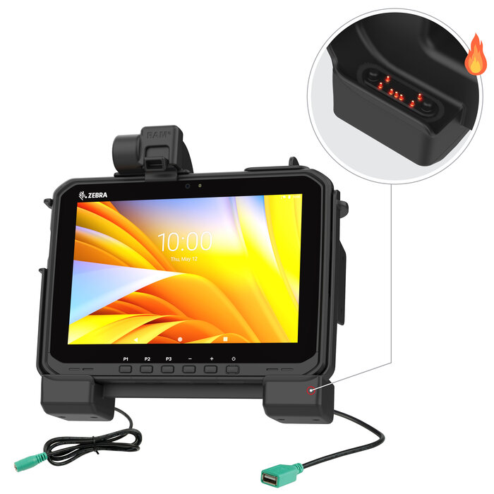 RAM-HOL-ZE25PDHU - Soporte de montaje en superficie (con pestillo) para Zebra ET60/65