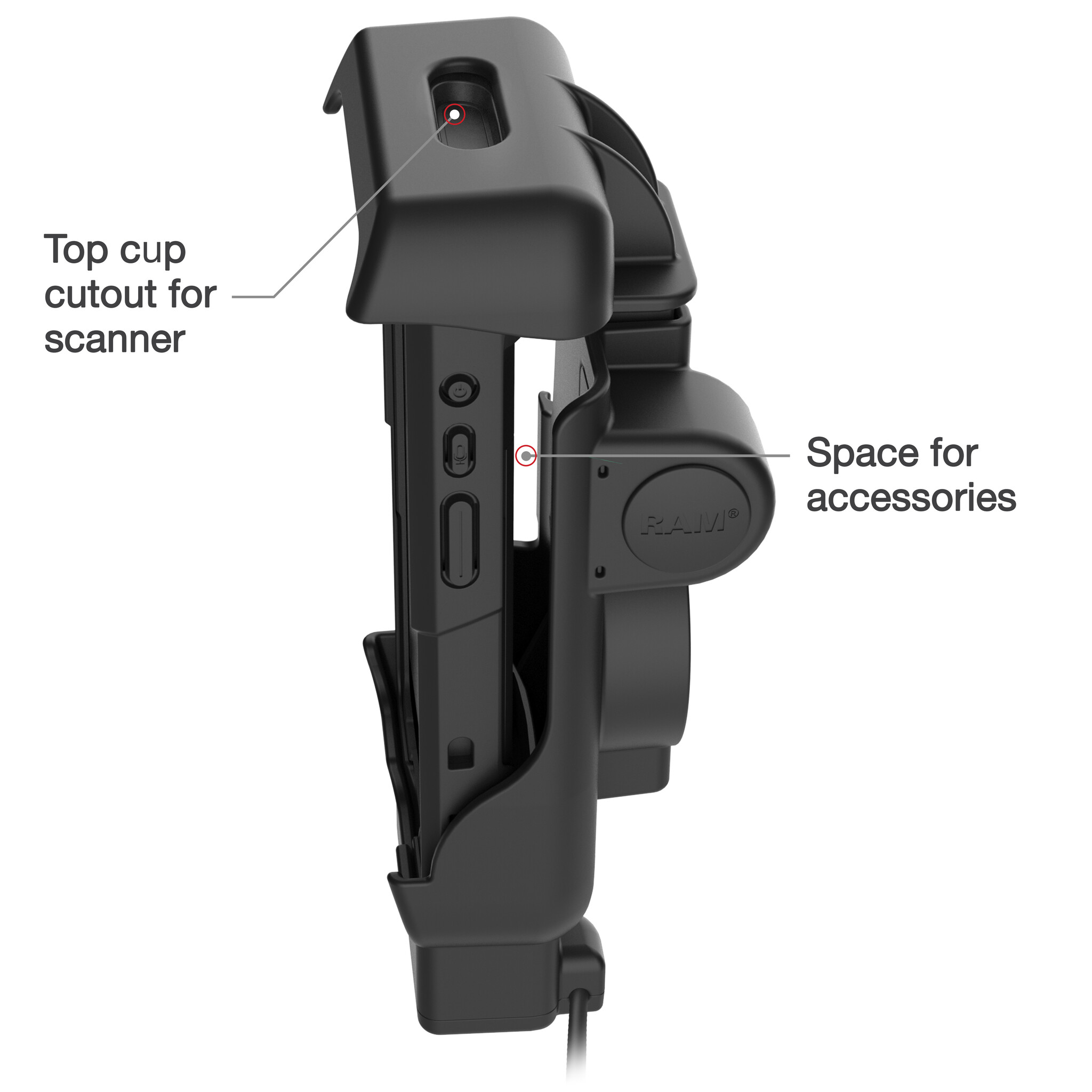 RAM MOUNT RAM Mounts rigid holder for Honeywell CT40, CT45, and CT47, 500mAh