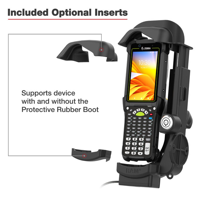 RAM-HOL-ZE32PLU - RAM Mounts Form-Fit Holder (with Key Lock) for Zebra MC9300/9400