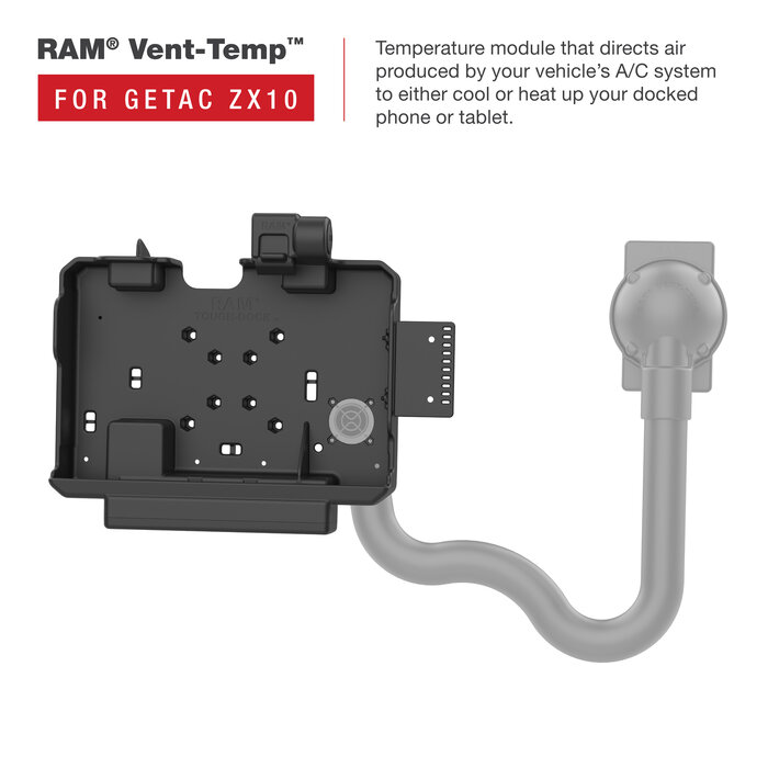 RAM MOUNT Soporte de montaje en forma (con pestillo) para Getac ZX10, 100 cm, NFC