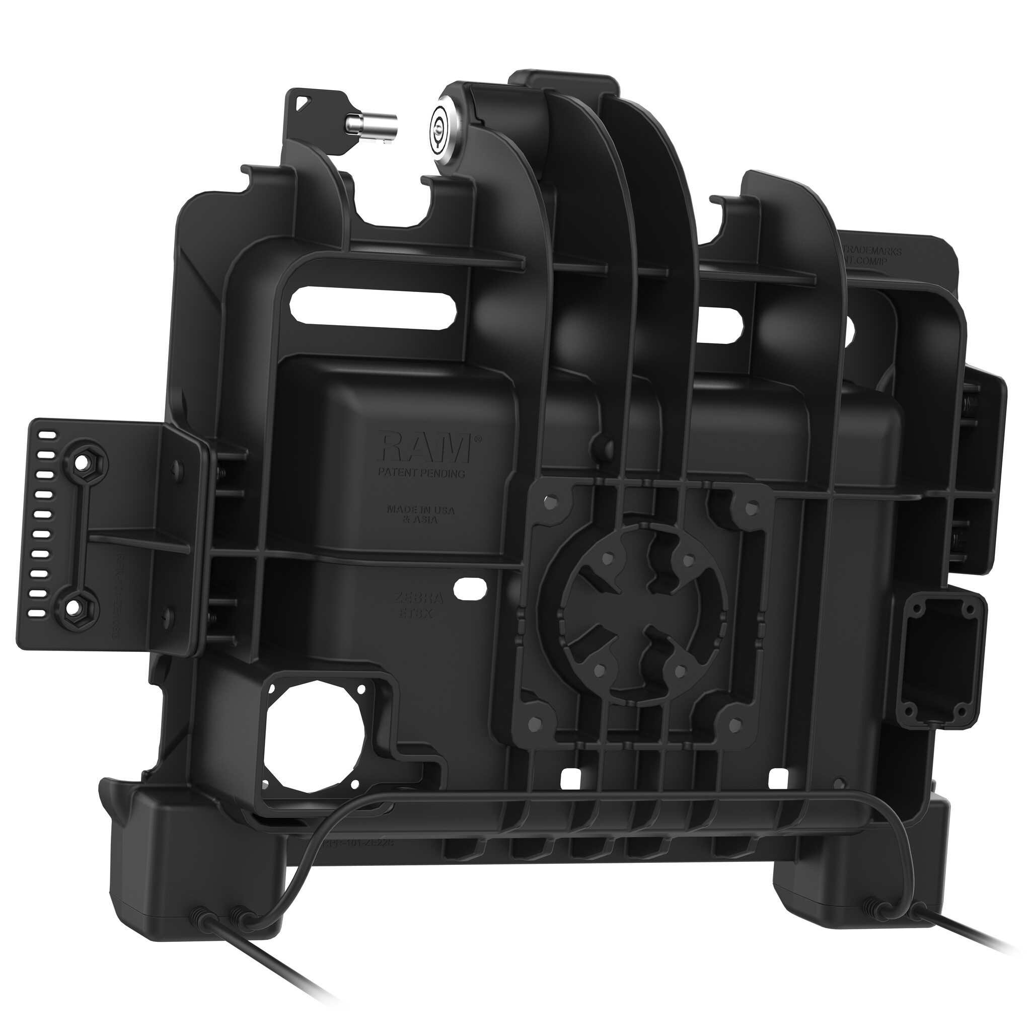 RAM MOUNT RAM-HOL-ZE22PDLU - RAM Mounts Form-Fit Holder (with Key Lock) for Zebra ET80/85