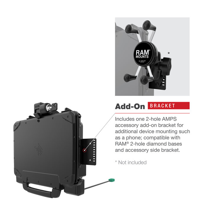 RAM-HOL-ZE22PDLU - RAM Mounts Form-Fit Holder (with Key Lock) for Zebra ET80/85