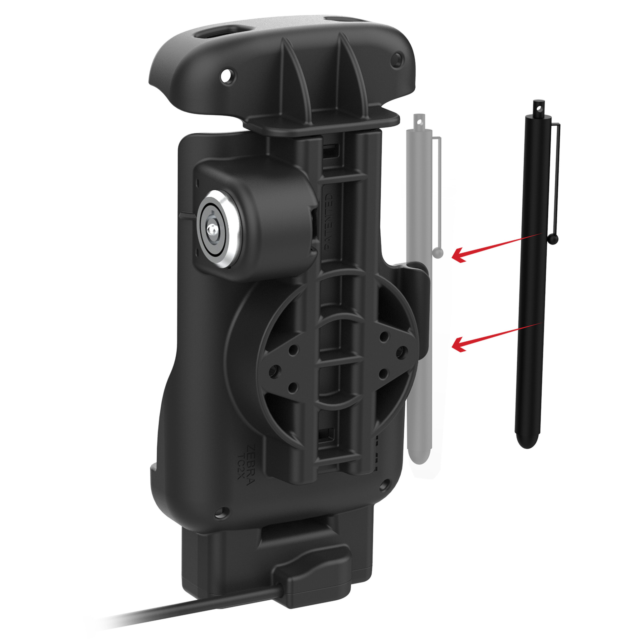 RAM MOUNT Support RAM Mounts Form-Fit (avec verrouillage à clé) pour Zebra TC22/27, 341 g, USB-A