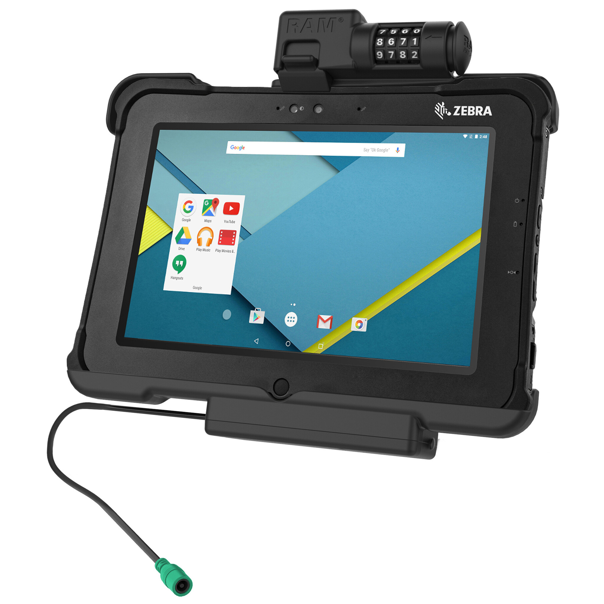 RAM-HOL-ZE15PCLU - Supporto RAM Mounts Form-Fit (blocco a combinazione) per Zebra L10