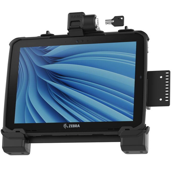 RAM MOUNT RAM-HOL-ZE22LU - RAM Mounts Form-Fit Holder (with Key Lock) for Zebra ET80/85