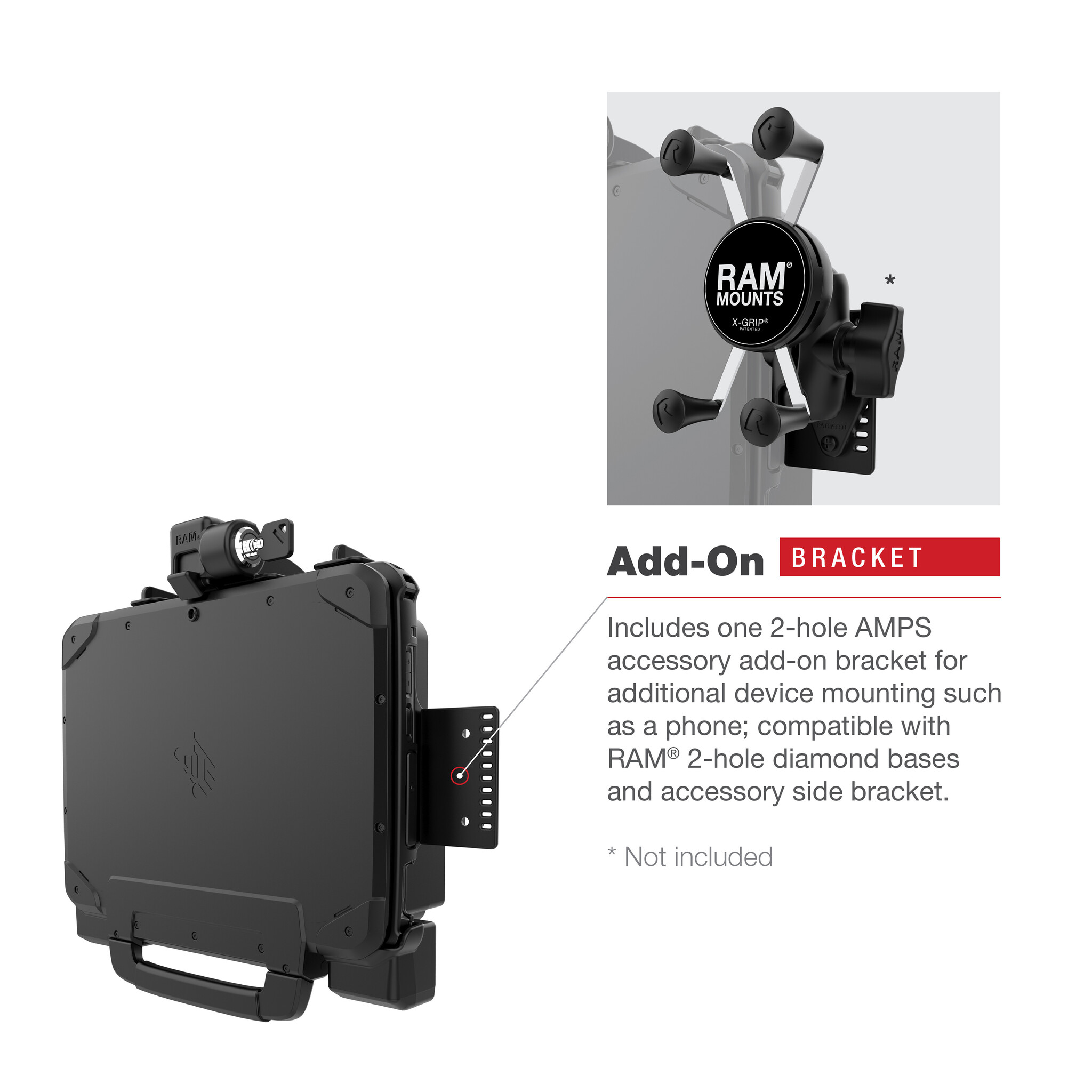 RAM MOUNT RAM-HOL-ZE22LU - Supporto RAM Mounts Form-Fit (con serratura a chiave) per Zebra ET80/85