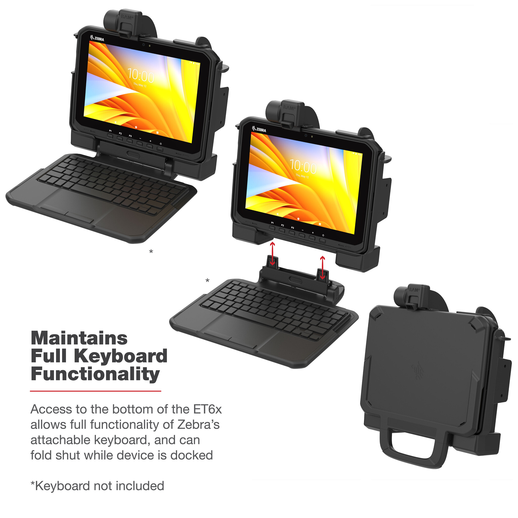 RAM MOUNT RAM-HOL-ZE25PD2HU - RAM Mounts Form-Fit Holder for Zebra ET60/65