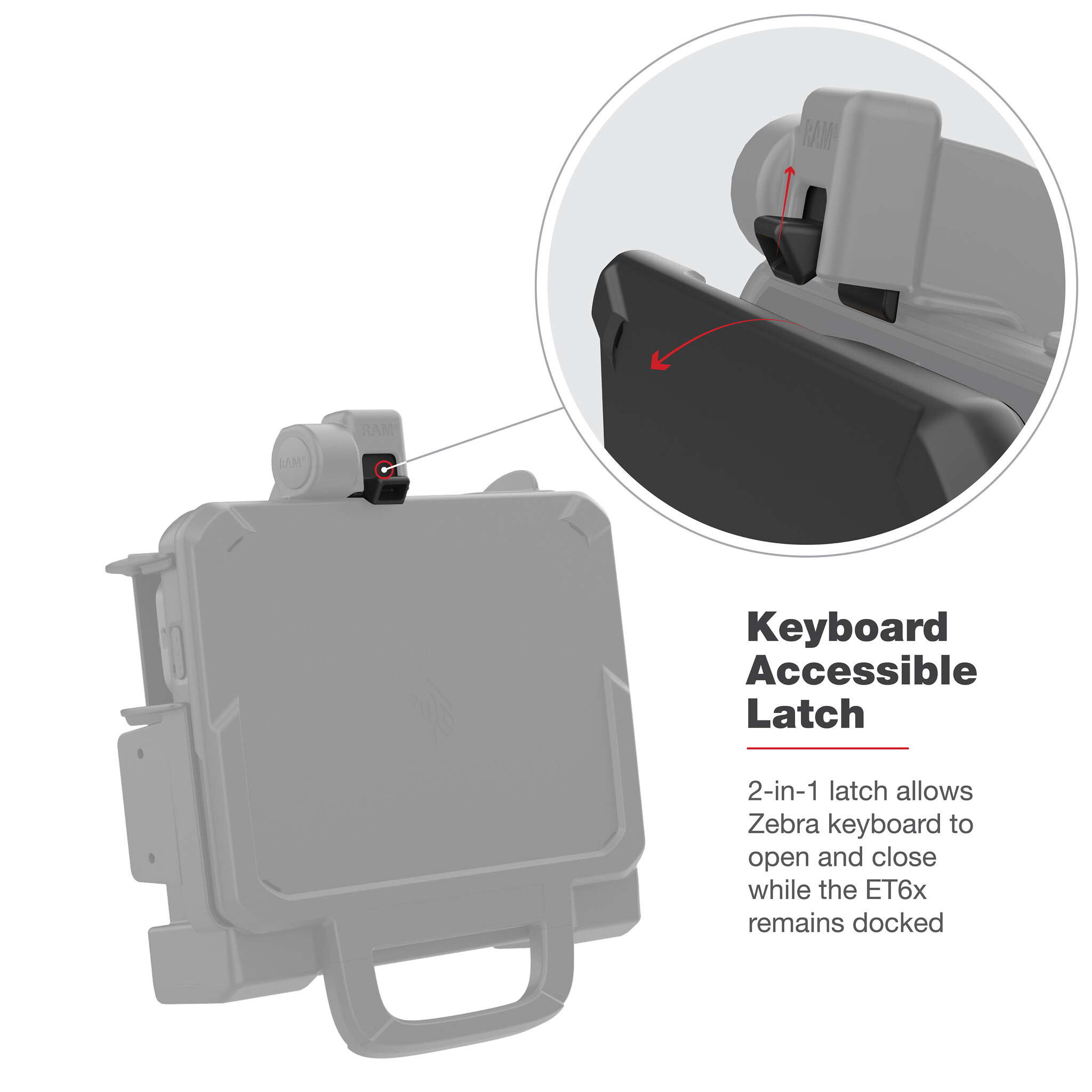 RAM-HOL-ZE25PD2HU - RAM Mounts Form-Fit Holder for Zebra ET60/65