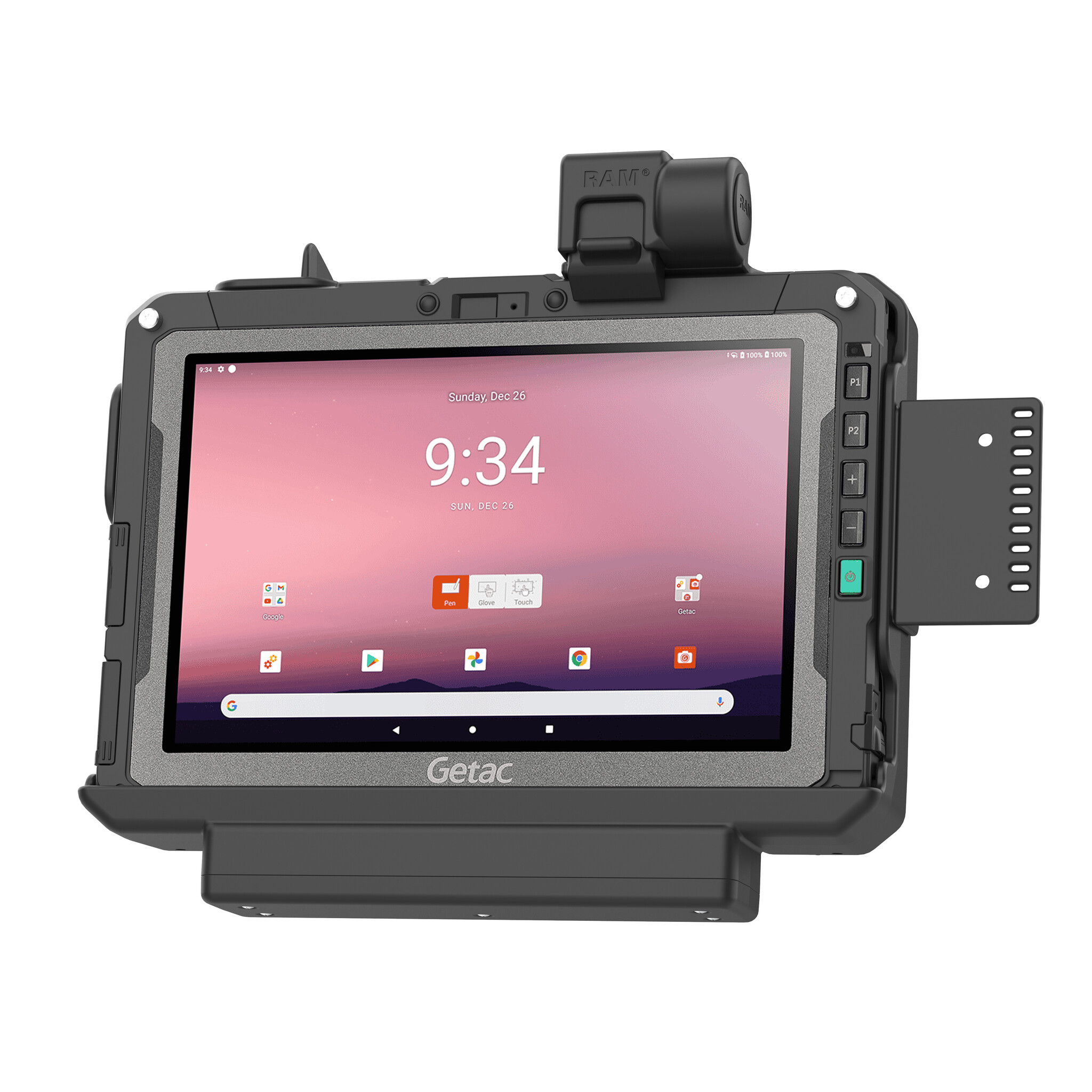 RAM MOUNT Soporte de montaje en forma (con pestillo) para Getac ZX10, 598 g, NFC