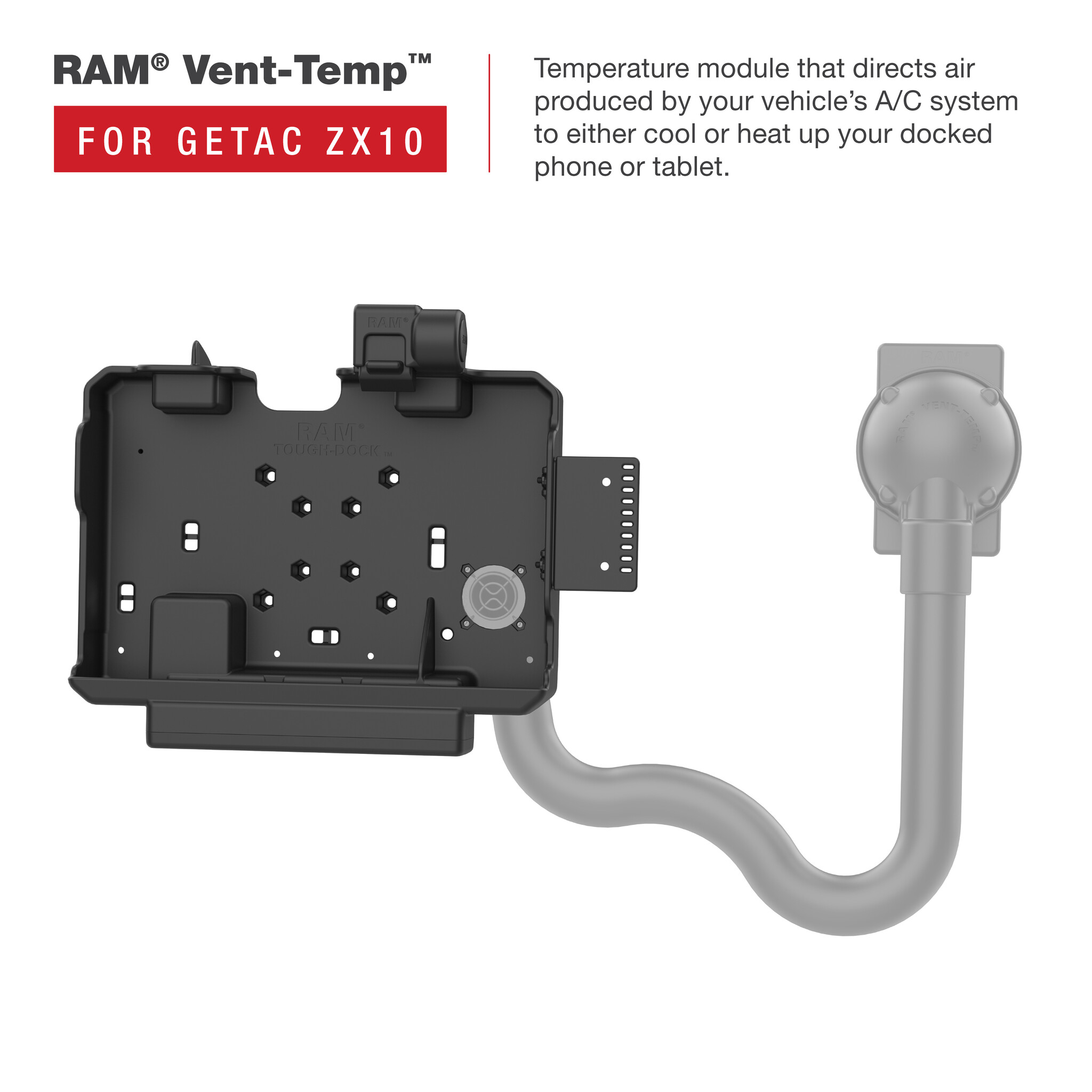 RAM MOUNT RAM Mounts Form-Fit Houder (Latch) voor Getac ZX10, 598 g, NFC