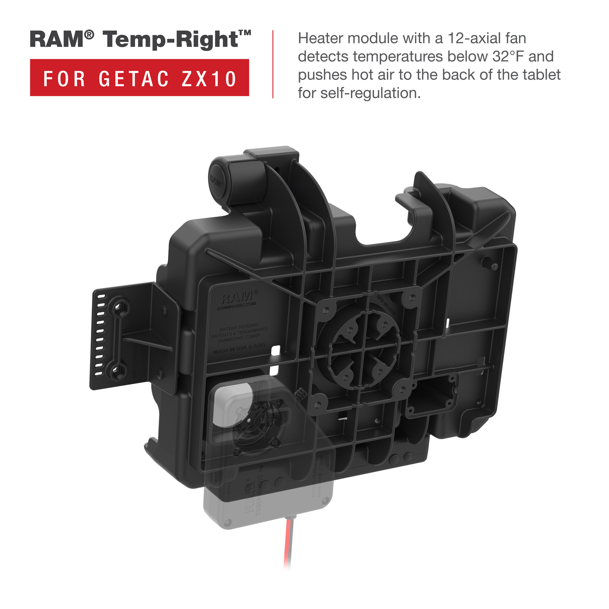 RAM MOUNT RAM Mounts Formpasshalterung (Verschluss) für Getac ZX10, 598 g, NFC