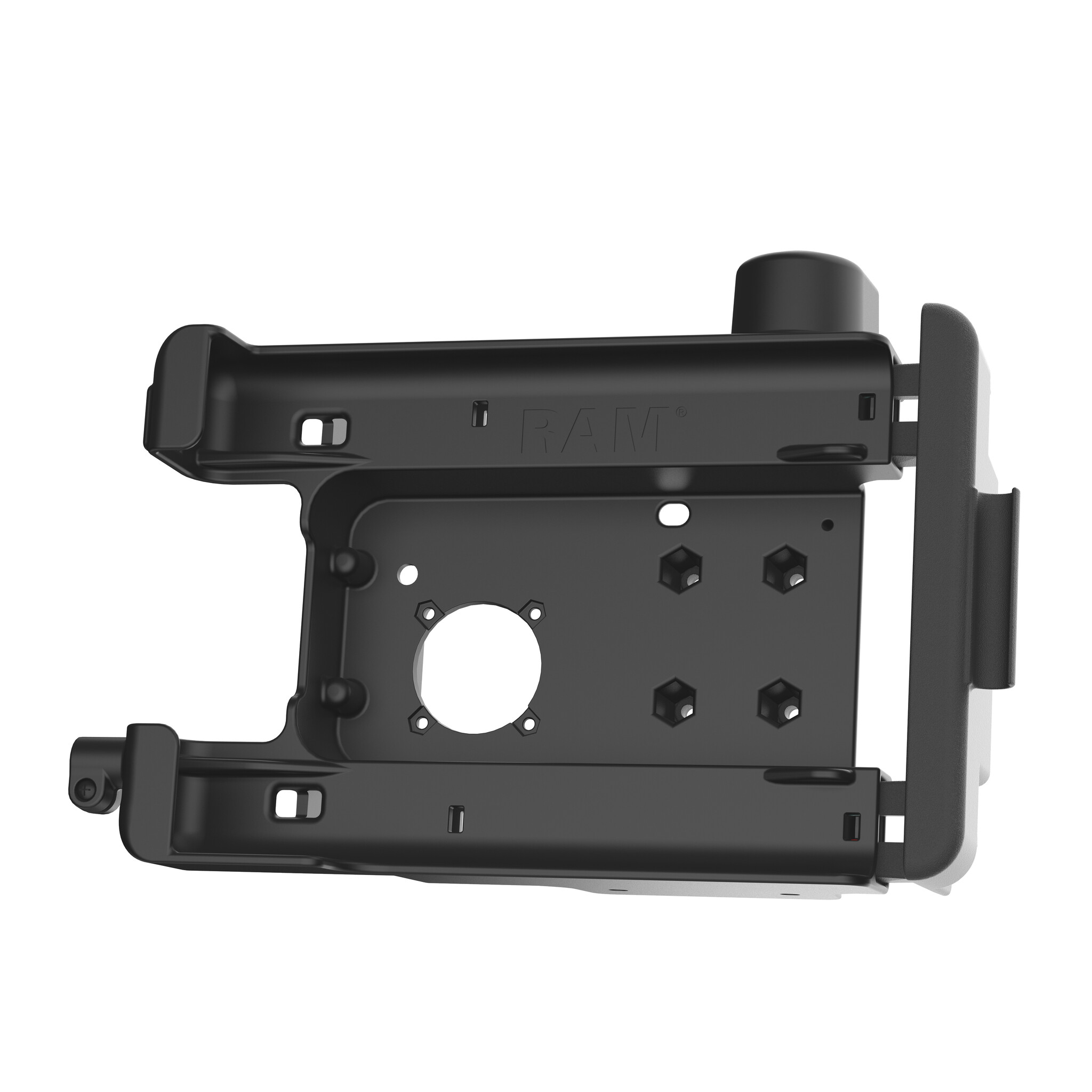 RAM MOUNT RAM-HOL-GE3FU - Ce support RAM Mounts Form-Fit est conçu pour la tablette robuste Getac ZX70. Grâce aux découpes près des boutons et des ports, vous pouvez continuer à l'utiliser sans problème. Le système RAM Vent-Temp permet d'utiliser les aérations du v
