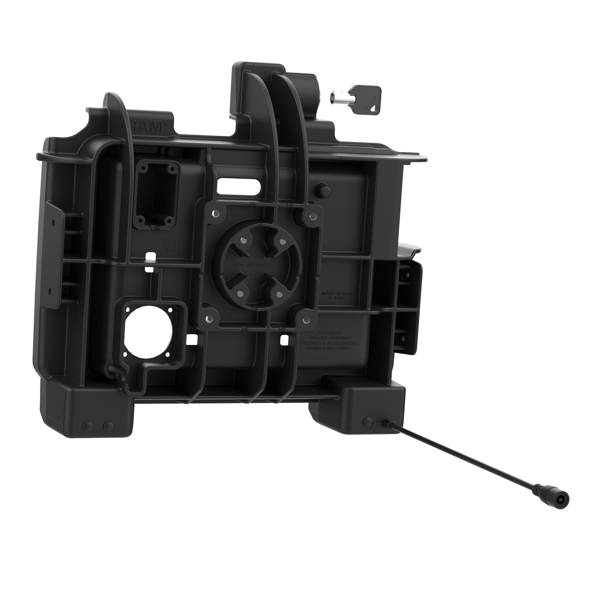 RAM MOUNT RAM-HOL-ZE25PLU - Soporte de montaje en superficie RAM (con cerradura) para Zebra ET60/65