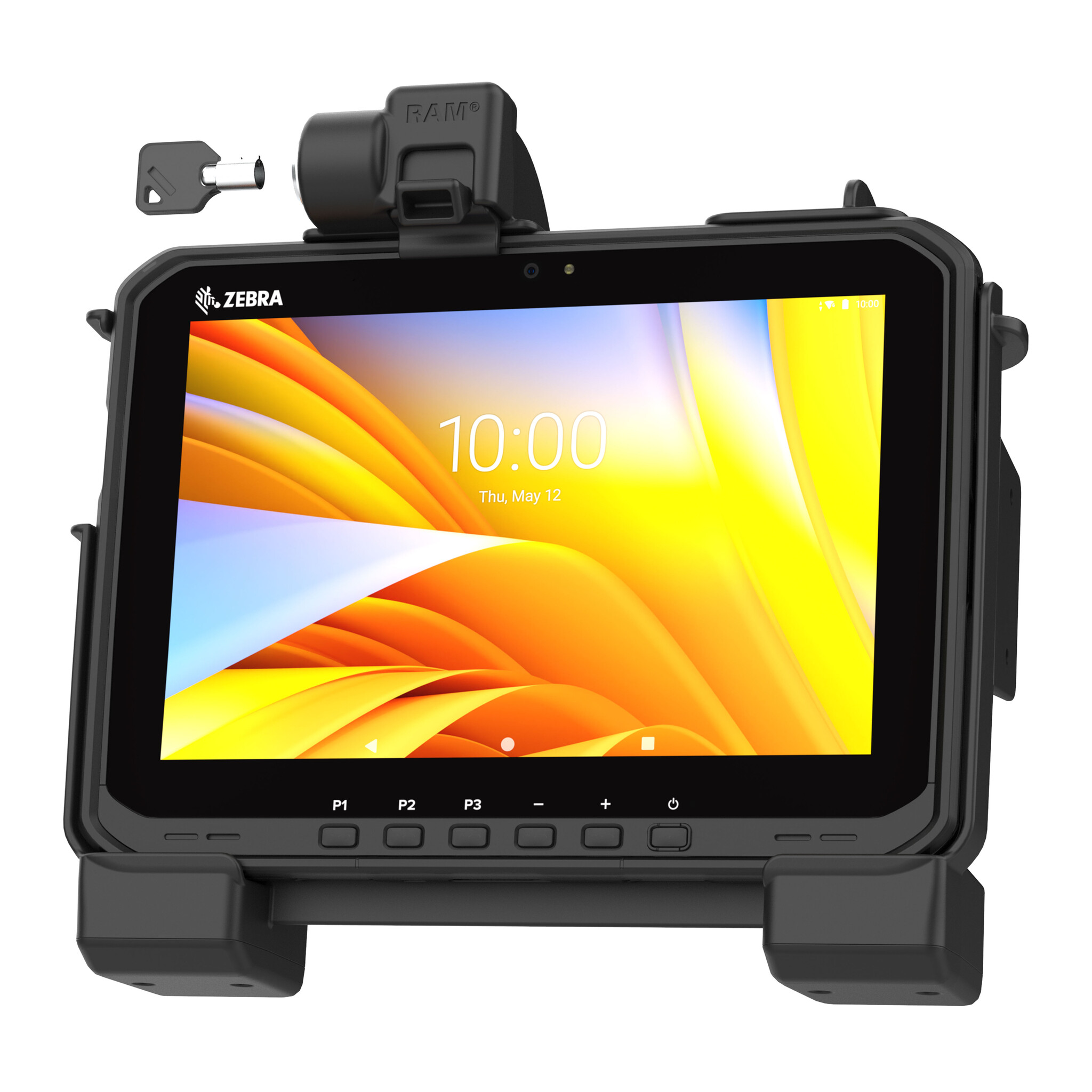 RAM MOUNT RAM-HOL-ZE25LU - RAM Mounts Form-Fit Holder (with Key Lock) for Zebra ET60/65