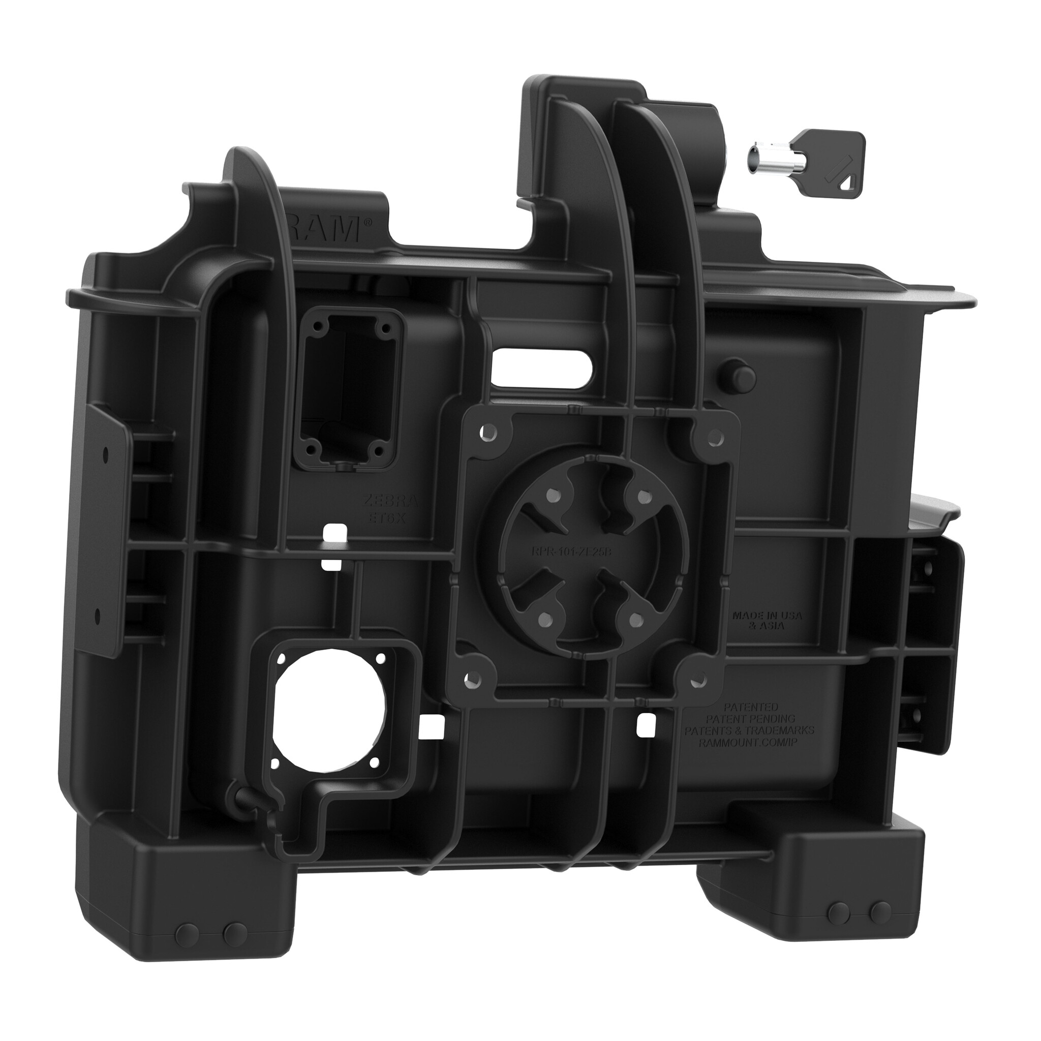 RAM MOUNT RAM-HOL-ZE25LU - RAM Mounts Form-Fit Holder (with Key Lock) for Zebra ET60/65