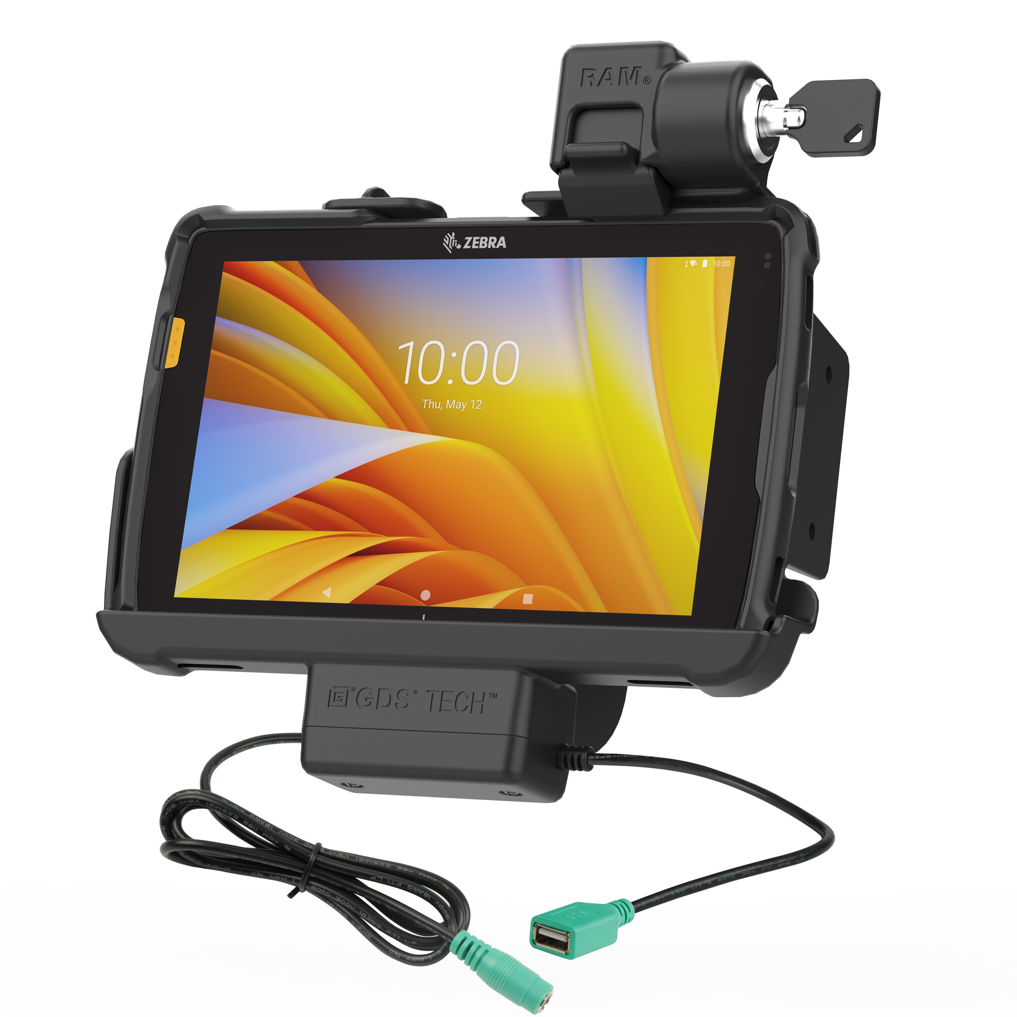RAM MOUNT RAM-HOL-ZE20PDKLU - Supporto RAM Mounts Form-Fit (con serratura a chiave) per Zebra ET40/45 (8')