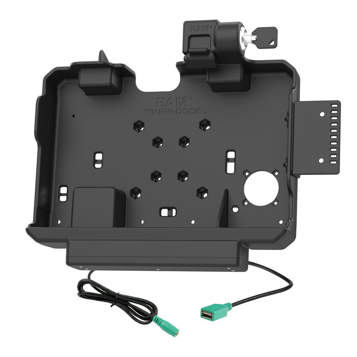 RAM-HOL-GE4PDKLU - Soporte de montaje en forma RAM (con cerradura) para Getac ZX10