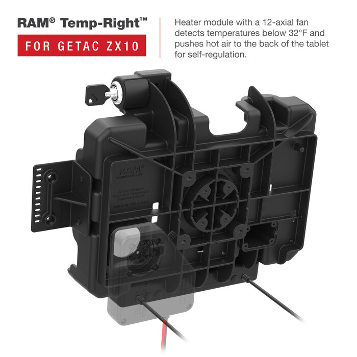 RAM MOUNT RAM-HOL-GE4PDKLU - Supporto RAM Mounts Form-Fit (con serratura a chiave) per Getac ZX10