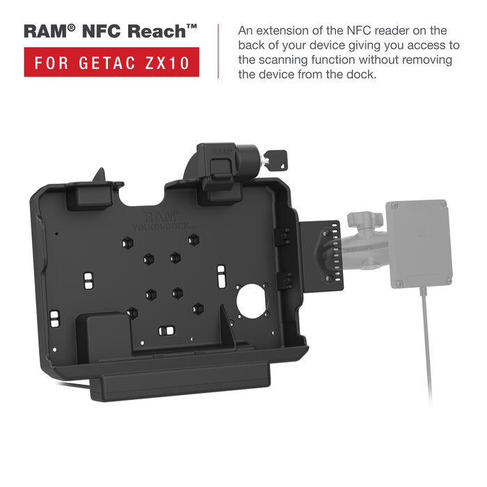 RAM-HOL-GE4PDKLU - RAM Mounts Form-Fit Houder (met Sleutelvergrendeling) voor Getac ZX10