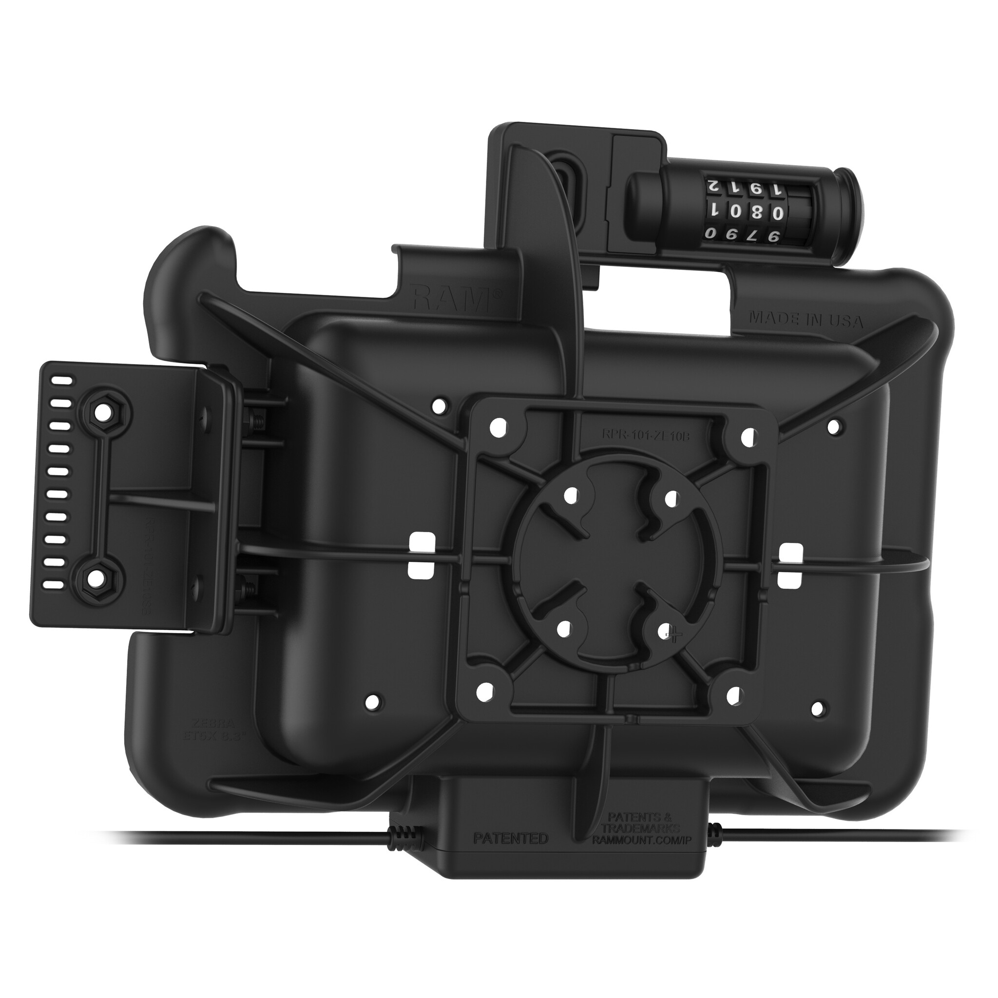 RAM MOUNT Support de montage RAM Form-Fit (verrouillage combiné) pour Zebra ET51/56 (8'), 500 mAh, USB