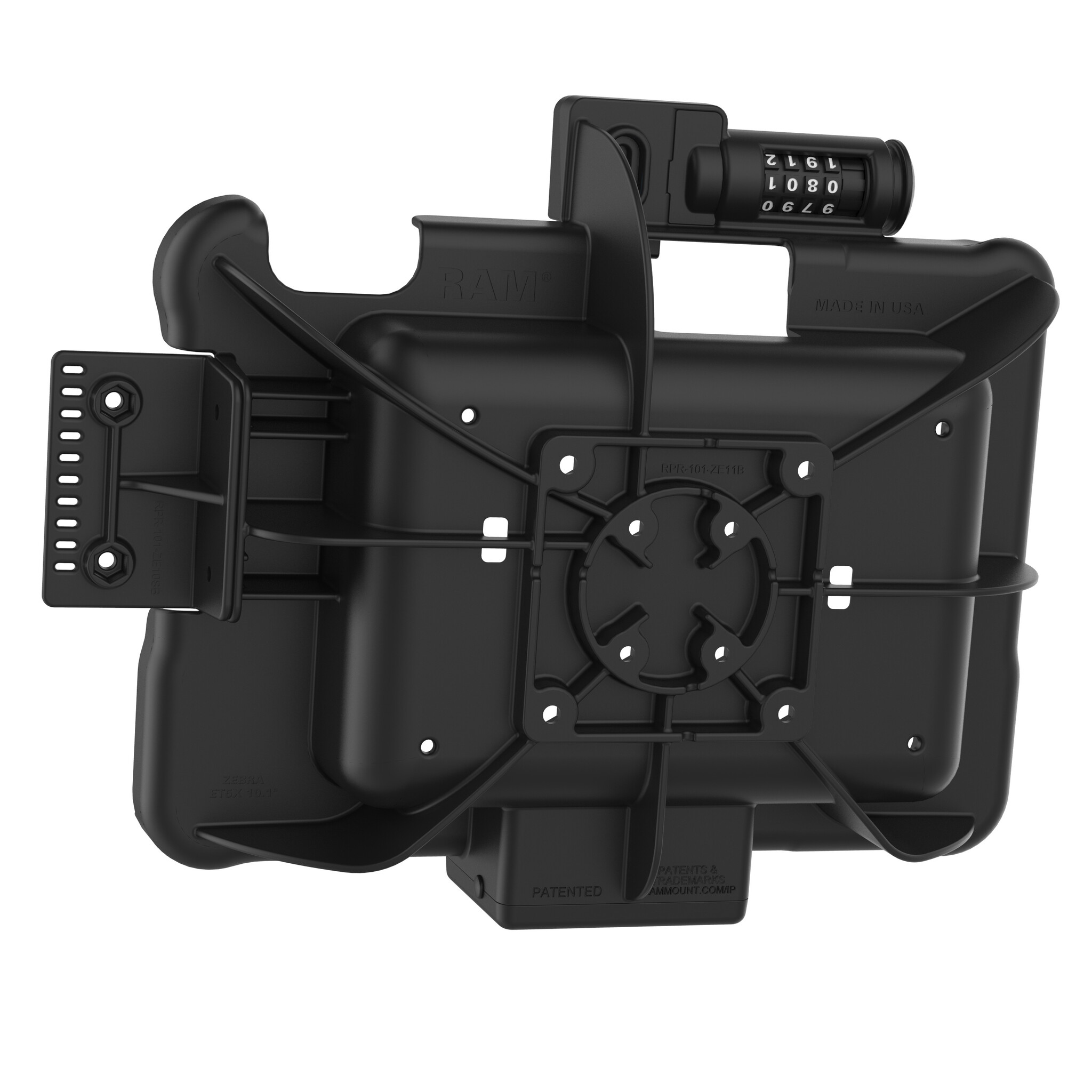 RAM MOUNT RAM-HOL-ZE11CLU - RAM Mounts Form-Fit Holder (Combo Lock) for Zebra ET51/56 (10')