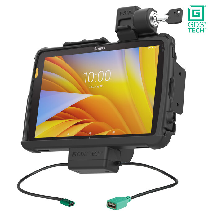 RAM MOUNT RAM-GDS-DOCKL-ZE21PDU - Soporte de montaje en superficie GDS (con cerradura) para Zebra ET40/45 (10')