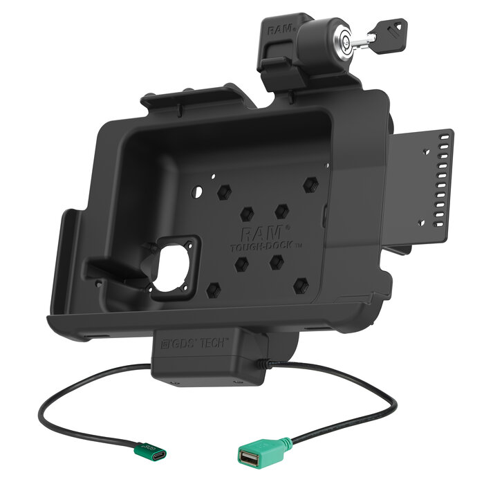 RAM-GDS-DOCKL-ZE21PDU - Soporte de montaje en superficie GDS (con cerradura) para Zebra ET40/45 (10')