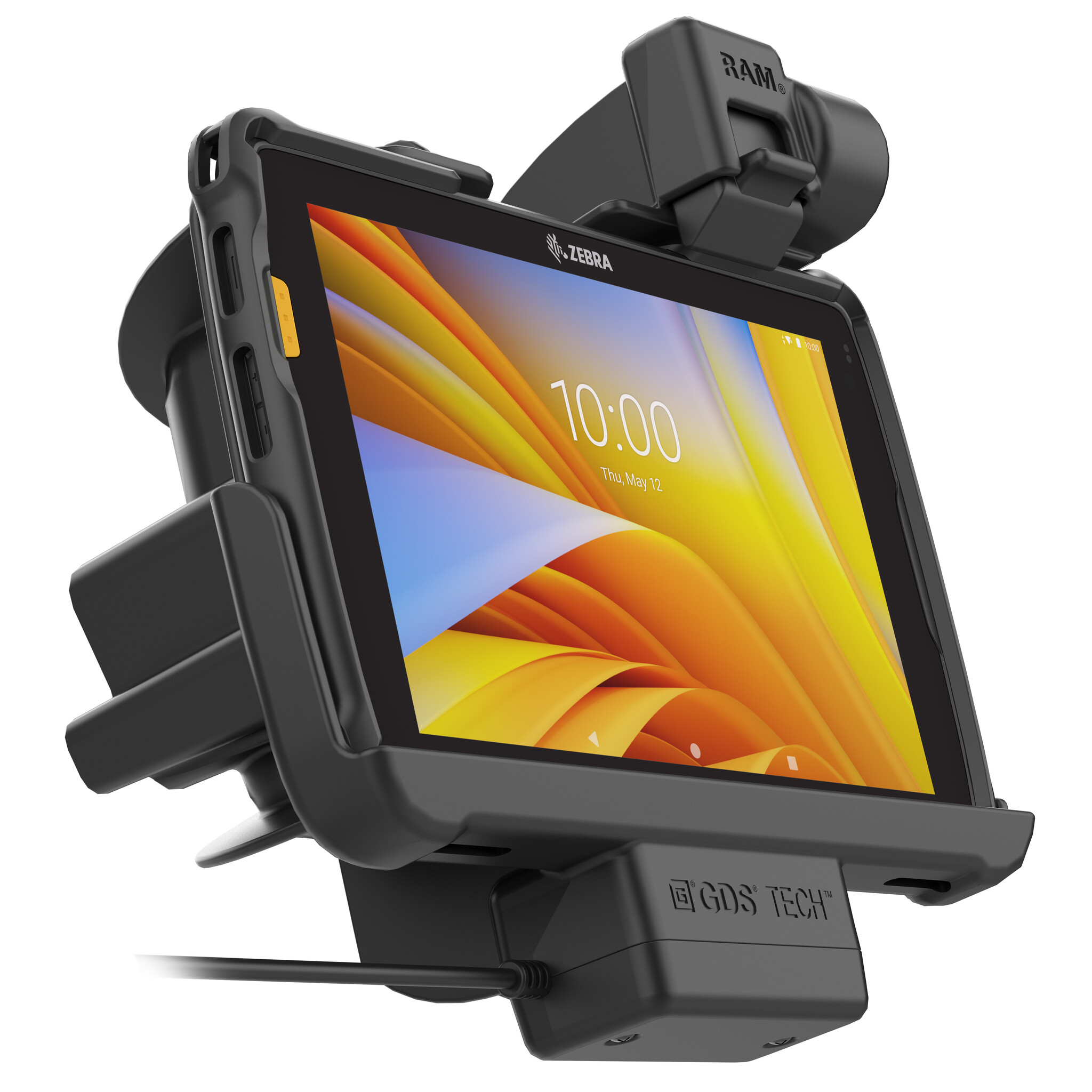 RAM MOUNT RAM-HOL-ZE20PNLLU - Soporte de montaje en superficie RAM (bloqueo) para Zebra ET40/45 (8')