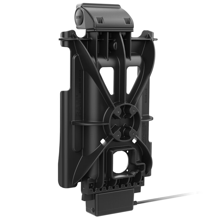 RAM MOUNT RAM-GDS-DOCK-SAM76CPU - Questo supporto RAM Mounts GDS Tough-Dock (Latch) è adatto per Samsung Tab S7, S9 e S9 FE in una custodia protettiva IntelliSkin Next Gen. Il supporto è alimentato da una connessione USB-C e carica il dispositivo nel dock. Per mont