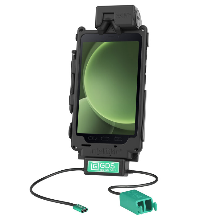 RAM-GDS-DOCK-SAM62CD2U - Deze RAM Mounts GDS Tough-Dock (Latch) houder is geschikt voor de Samsung Tab Active2, Active3 en Active5 in IntelliSkin Next Gen beschermhoes. De houder wordt gevoed door een USB-C aansluiting en laadt het apparaat op in het dock
