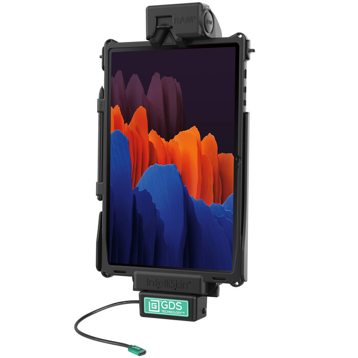 RAM MOUNT RAM-GDS-DOCK-SAM78CPU - This RAM Mounts GDS Tough-Dock (Latch) holder is suitable for the Samsung Tab S7 FE (SM-T736B), S7+ (12.4? SM-T970), S8+, S9 FE+, S9+ & S10+ in IntelliSkin Next Gen protective case. The holder is powered by a USB-C connection and c