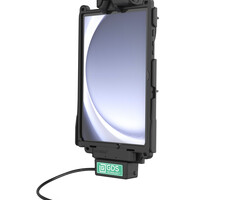 RAM-GDS-DOCK-SAM88CPU - This RAM Mounts GDS Tough-Dock (Latch) holder is suitable for the Samsung Tab A9+ in an IntelliSkin Next Gen protective case. The holder is powered by a USB-C connection and charges the device in the dock. To mount the device, plac