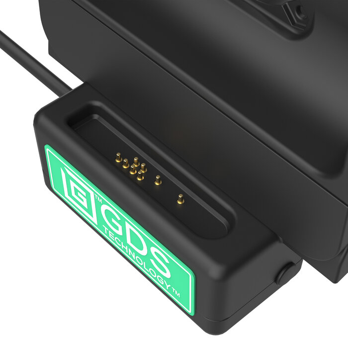 RAM-GDS-DOCK-SAM88CPU – Diese RAM Mounts GDS Tough-Dock (Latch) Halterung ist für das Samsung Tab A9+ mit IntelliSkin Next Gen Schutzhülle geeignet. Die Halterung wird über USB-C mit Strom versorgt und lädt das Gerät in der Dockingstation. Zum Einsetzen d